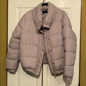 Winter grey puffer ski jacket